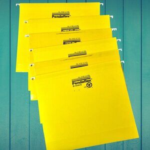 Pendaflex Reinforced 1.5" Extra Capacity Hanging File Folders Yellow POCKET 6